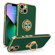 for iPhone 13 Case, Phone Case iPhone 13, Slim Fit 360° Ring Midnight Green