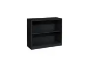 HON S30ABCP Metal Bookcase, 2 Shelves, 34-1/2w x 12-5/8d x 29h, Black