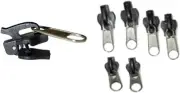6Pcs Light Black Universal Instant Fix Zipper Repair Kit - Replacement Slider
