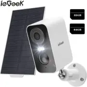 ieGeek Security Camera 2K 3MP WiFi Wireless Motion Detection with Solar Panel