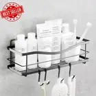 Shower Shelf - Self Adhesive Shower Caddy with 4 Hooks - No Drill Large Capacity