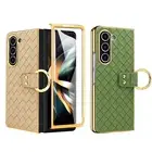 Leather Case for Samsung Z Fold 6 5 4 3 5G Shockproof With Screen Protector Ring
