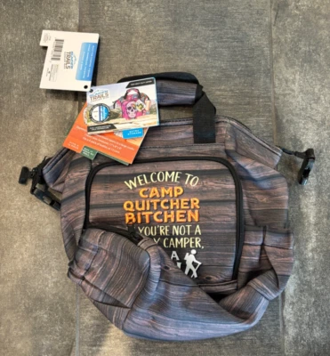 New with Tags Glacier Trails Insulated Cooler Bag Backpack Wooden Camper Pattern