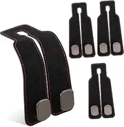 MUCKLILY 4 Pcs Car Hook Cars Headrest Hook Car Hanger Car Seat Back Double Hooks Car Organization Hook Car Accessories for Women Car Handbag Holder Bag Hanger for Car Turn Fur Black