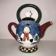 Sakura Debbie Mumm Christmas SnowGlobe Mini Teapot NEW