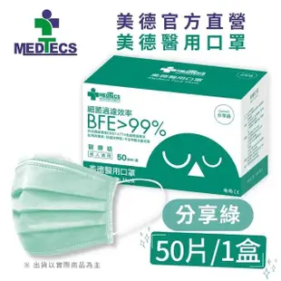 週期購【MEDTECS 美德醫療】醫用口罩10盒組 (50片/盒 成人口罩/小臉口罩/大兒童口罩)