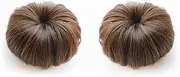 AKOAK 2 Pcs Baby Wig Bun, Girl Bun Fake Hair Bag Small Clip Headwear (Light brown)