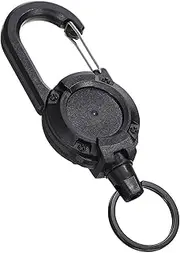 Kisangel Heavy Duty Retractable Wire Rope Buckle Keychain Clip for Backpack Retractable Carabiner Work Key Holder