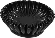 MUELODSIC Black Decorative Bowl with Scalloped Ruffle Edge Unique Resin Home Decor for Entryway Key Holder Snack Fruit Jewelry Storage Stylish Accent for Living and Bookshelf