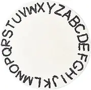 Floor Decor Woven Rug Floor Mat Cushion Nursery Rug Circle Alphabet Rug Floor Carpet Play Mat Norse Decor Play Mats for Round Floor Mat Decor for Office White Polyester