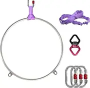 PRIOR FITNESS Aerial Hoop Set,Professional Aerial Lyra Hoop,4 Sizes Classcial Double Point Aerial Ring Equipment with Complete Rigging Hardware, Circus Fitness Aerial Hoop Kit