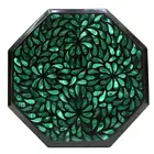 12" Black Marble Coffee side Table Top malachite Pattern Inlay Corner Table