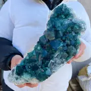10.7lb Large NATURAL Green Cube FLUORITE Quartz Crystal Cluster Mineral Specimen
