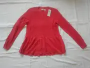 Abercrombie Kids Ruffle Hem Sweater Top Red (More of a Burnt Orange) sz 15/16