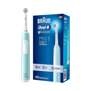 (買一送一)德國百靈Oral-B-PRO1 3D電動牙刷-孔雀藍