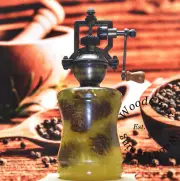 Pepper Mill Grinder Peppermill Mini Pinecones & Resin Handmade SEE VIDEO 914