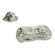 Rhodium Plated Peanut in Shell Lapel Pin Badge X2AJTP570