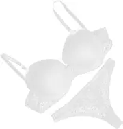 [TINEASUR] Bra Set 75b Bra and Panties White Push up Bra Comfortable Material Elegant and Feminine