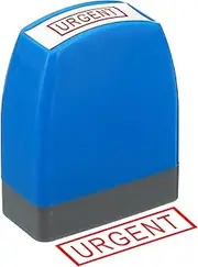 uxcell Urgent Stamp Self Inking, Red Ink Office Stamps Pre Inked Message Stamp Refillable Business Stamp Style 1, Blue