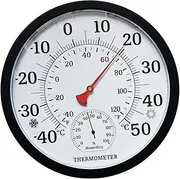 Weather Meter European Dial Temperature Humidity Gauge Black Case Hygrometer Thermometer for Warehouse Patio