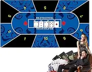 Texas Poker Mat - Texas Hold'em Mat, Table Top Rubber Mat | Texas Poker Mat Portable Rubber Game Mat with Poker Layout Tabletop Art Design Game Holdem Mat for Home Entertainment Board Game Room