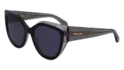FERRAGAMO SF2004S 024 TRANSPARENT GREY/BLACK 53/18/140 FEMALE Sunglasses