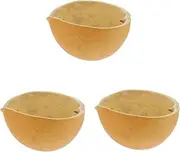 3 pcs Utensil Washing Accessories Rinse Cup Wood Soup Yellow Salt Bucket Ladle Craft Flour Sauna Kitchen Natural Baby Hair Decor Water Practical Canisters Scoop Household Cooking