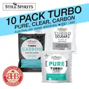 10 x Still Spirits Turbo Pure Yeast Turbo Carbon & Turbo Clear (Triple Distilled