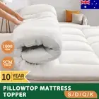 Pillowtop Mattress Topper 1000GSM Matress Protector Pad Queen King Double Single