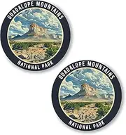 [No Thorns Media] Guadalupe Mountains National Park Texas 2 Pack Pinback Buttons 2.25" Fun Pins for Clothes, Backpacks, Hats, and Jackets - Cartoon, Retro, and Punk Style Lapel Badges, Slogans, and Party Pins ID45000,