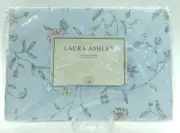 Vintage Laura Ashley Jasmine Trail Shower Curtain Light Blue Pink Flowers NEW
