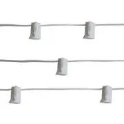 (Cord Only) 50 Socket Outdoor Patio DIY String Light, 51 FT White w/ E12 Base, E