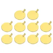 10Pcs Metal Round Tags Stamping,Gold Blank Dog Tags 1.38 Inch DIY Blank Tags