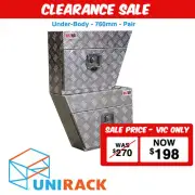 Aluminium Under Tray Ute/Truck Tool Box L&R Pair toolbox 760 x 400 x 250mm - VIC