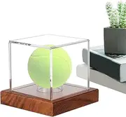 Baseball Display Box, Autograph Ball Showcase Case, Protection for Official Size Baseball 3.93in, Uv-Protected Display with Wooden Base for Collectibles