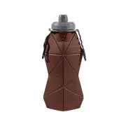 Brown and Grey Cup Lid Ultimate Foldable Silicone Water Bottle - Lightweight