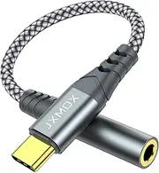 USB Type C to 3.5mm Female Headphone Jack Adapter,USB C to Aux Audio Dongle Cable Cord Compatible with Samsung Galaxy S21 S20 Ultra S20+ Note 20 10 S10 S9 Plus,Pixel 4 3 2 XL,iPad Pro and More (Grey)
