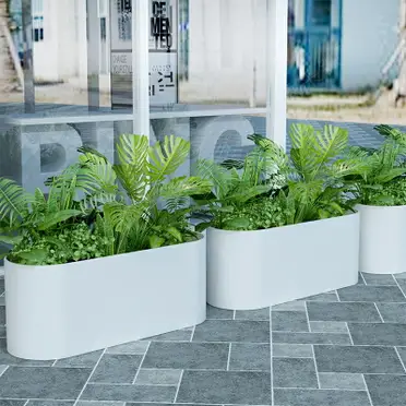 花箱定制圓弧花盆戶外綠植園藝大型花箱種植花槽售樓部商業街高端花器