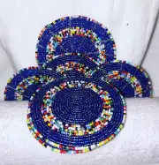 Masai Table Mat,glass Mat,tanzanian Masai Table Mat 6pcs