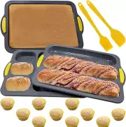 Silicone Loaf Pan Set with 3 Pack of Bread Pan, Nonstick & Heat-Resistant Bread