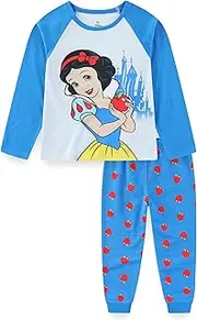 [Disney] Princess Snow White Girls 2 Piece Shirt and French Terry Pants Set for Toddler and Big Kids