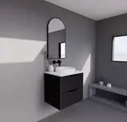 600-1800*450*550mm ABS Bali Matt Black MR Melamined Board Panel With PVC Coating Fluted Wall Hung Vanity