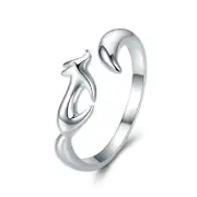 Sterling Silver Fox Adjustable Hypoallergenic Ring