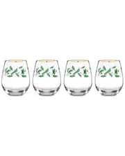 Lenox Holiday 4pc Stemless Wine Glasses NoSize Multicolor