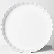 ONTUBE Pie Pans- 11 Inches Ceramic Quiche Pans, Round Pie Tins for Baking,Oven Saf (White,1 Pieces)