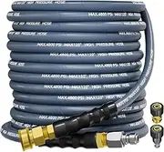3/8" 4800PSI Pressure Washer Hose 50FT with Swivel Quick Connect for Cold/Hot Water Max 248°F, Kink Resistant Steel Wire Braided, Wear Resistant Power Washer Hose with M22 14mm Adapter