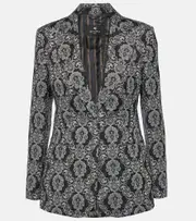 [Etro] Etro Single-breasted jacquard blazer AU 6 blue