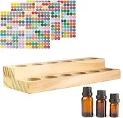 Essential Oil Storage Box Wooden Essential Oils Display Organizer 2-Tiers 12 Slots Stand Holder for 5 to 15 ml Bottles Nail Polish Collection