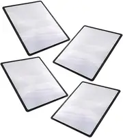 4Pcs Portable Transparent Magnifying Glass Handheld Magnifier for Reading Text Inspecting Details Hobbies for Seniors and Craft Enthusiasts