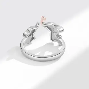 【I.Dear Jewelry】正白K-母子象-韓國東大門吉祥小象造型精美開口銀戒指(韓版/INS風)現貨